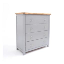 Rackhams Mirano 4 Drawer Chest of Drawers Chrome Knob - Grey - thumbnail 2