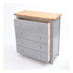 Rackhams Mirano 4 Drawer Chest of Drawers Chrome Knob - Grey - thumbnail 4