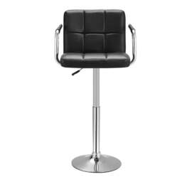 Rackhams Livingandhome Adjustable Black Bar Stools with Soft Padding and Armrests, Set of Two - thumbnail 2
