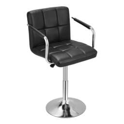Rackhams Livingandhome Adjustable Black Bar Stools with Soft Padding and Armrests, Set of Two - thumbnail 3