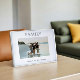 Rackhams Contemporary Silver Plated Metal Family 4x6 Picture Frame for Wall or Table - thumbnail 6