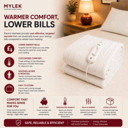 Rackhams Electric Blanket Single Fully Heated Mattress Cover Underblanket with Elasticated Skirt - thumbnail 6