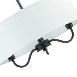 Rackhams Traditional Chandelier Style Semi Flush Ceiling Light in Matte Black with Shade - thumbnail 4
