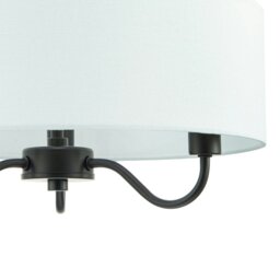 Rackhams Traditional Chandelier Style Semi Flush Ceiling Light in Matte Black with Shade - thumbnail 3