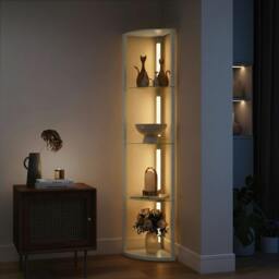 Rackhams LED Floor Lamp with Shelves, Dimmable Standing Lamp with Foot Switch - Grey - 41.5L x 29.5W x 162H cm - Yes, LED integrated - thumbnail 1