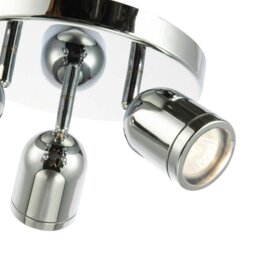 Rackhams Modern Triple Metal Spot IP44 Bathroom Chrome Ceiling with Adjustable Heads - thumbnail 2