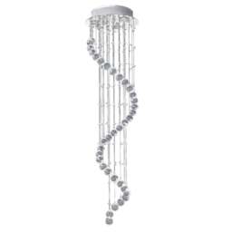 Rackhams Modern Crystal Chandelier Ceiling Light Pendant Lamp Chrome Finish Glass Droplets New, Ф30 x 120cm - thumbnail 1