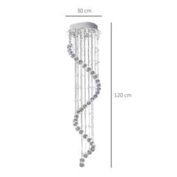 Rackhams Modern Crystal Chandelier Ceiling Light Pendant Lamp Chrome Finish Glass Droplets New, Ф30 x 120cm - thumbnail 3
