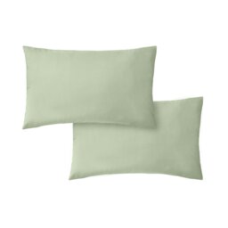 Rackhams 200 Thread Count Cotton Percale Standard Pillowcase Pair - Green - 50x75cm (x2) - thumbnail 5