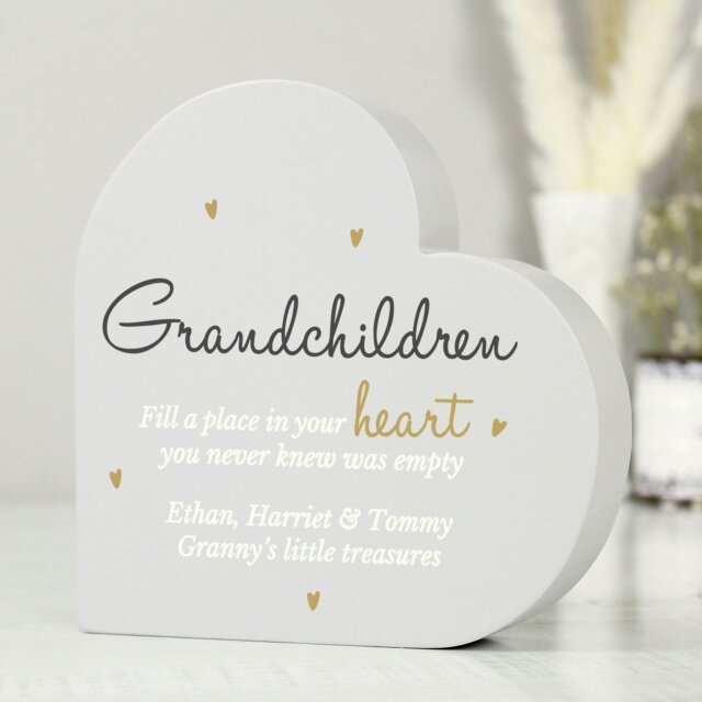 Rackhams Personalised Grandchildren Free Standing Heart Ornament - image 1