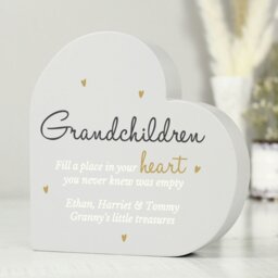 Rackhams Personalised Grandchildren Free Standing Heart Ornament