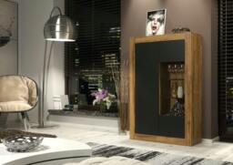 Rackhams Sideboard Cabinet Storage Display Unit Oak Black Matt Cupboard Modern 140 - Matt Body & Matt Doors - Oak, Black - 140 - thumbnail 5