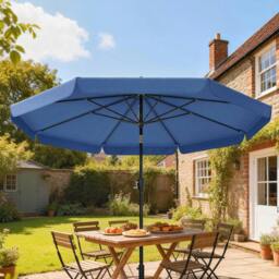 Rackhams 3 m Garden Parasol with Tilt & Crank, UPF30+ Outdoor Table Umbrella - Cream - thumbnail 6