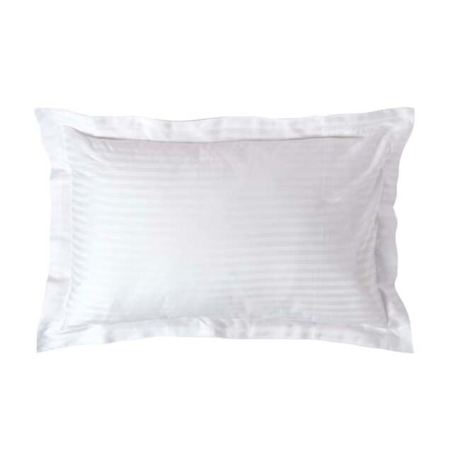 Rackhams Silky 330 TC Egyptian Cotton Satin Stripe Oxford Pillowcase, Standard Size - White - image 1