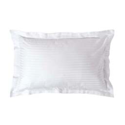 Rackhams Silky 330 TC Egyptian Cotton Satin Stripe Oxford Pillowcase, Standard Size - White - thumbnail 1