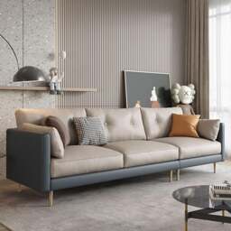 Rackhams Noel L311 Three Seater Sofa, Armchair Leathaire - Grey - Three Seater 270cm - thumbnail 5