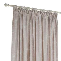 Rackhams Bella Lined Floral Pencil Pleat Curtains - Natural - 229cm x 168cm - Natural - 100% Cotton - thumbnail 3
