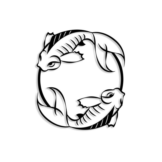 Rackhams Modern Metal Wall Art Japanese Fish Theme Home Ornament Decorative Minimalist Design Hanging Wall Sculpture, Black - Metal - Black - image 1