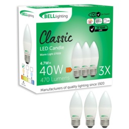 Rackhams E27 Edison Screw LED Candle 4.7W Energy Saving Light Bulbs - Pack of 6 - thumbnail 2
