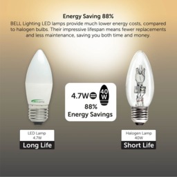 Rackhams E27 Edison Screw LED Candle 4.7W Energy Saving Light Bulbs - Pack of 6 - thumbnail 6