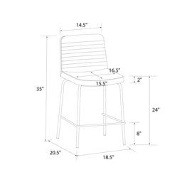 Rackhams Corey Counter Stool Camel Faux Leather - Orange - thumbnail 3