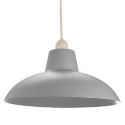 Rackhams Industrial Retro Designed Matt Grey Curved Metal Ceiling Pendant Light Shade