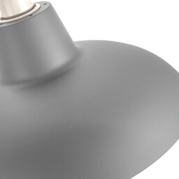 Rackhams Industrial Retro Designed Matt Grey Curved Metal Ceiling Pendant Light Shade - thumbnail 3