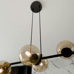 Rackhams ROSSI Pendant lamp  6 x E14 Black with Amber Shade - thumbnail 6