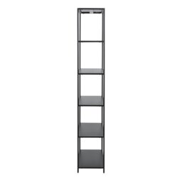 Rackhams Newcastle Tall Bookcase with 5 Shelves in Matt Black - 1 - Black - Metal - thumbnail 3