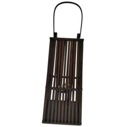 Rackhams Silo Wicker Candle Lantern - Brown - Brown - 67cm x 30cm x 30cm - 100% Mixed