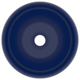 Rackhams Luxury Wash Basin Round Matt Dark Blue 40x15 cm Ceramic - thumbnail 3