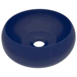 Rackhams Luxury Wash Basin Round Matt Dark Blue 40x15 cm Ceramic - thumbnail 2