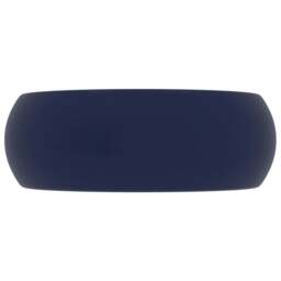 Rackhams Luxury Wash Basin Round Matt Dark Blue 40x15 cm Ceramic - thumbnail 4
