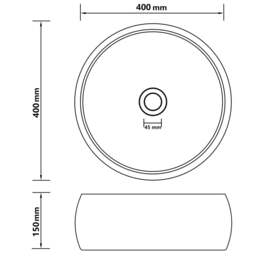 Rackhams Luxury Wash Basin Round Matt Dark Blue 40x15 cm Ceramic - thumbnail 6