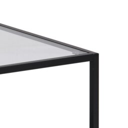 Rackhams Seaford Black Metal Coffee Table Set with Glass Top - 1 - Black - Black - thumbnail 5