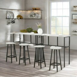 Rackhams 6PC Industrial Dining Table And Stools Set Grey - thumbnail 5
