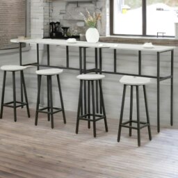 Rackhams 6PC Industrial Dining Table And Stools Set Grey - thumbnail 6