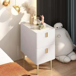 Rackhams Corona Bedside Table - Grey - 30cm - thumbnail 3