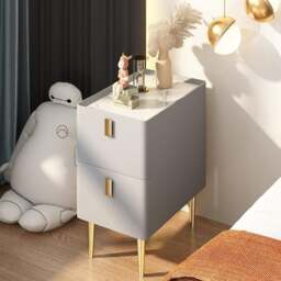 Rackhams Corona Bedside Table - Grey - 30cm