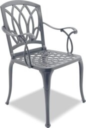 Rackhams POSITANO Luxurious Garden and Patio Table and 4 Large Chairs with Armrests Cast Aluminium Bistro Set - Grey - thumbnail 6