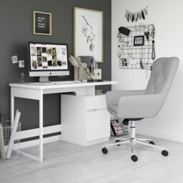 Rackhams Bridport Office Writing Desk White - White - thumbnail 4