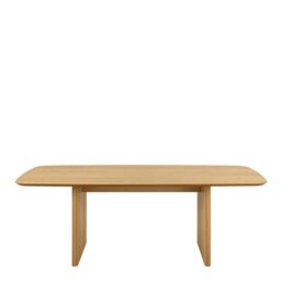 Rackhams Christo Dining Table in Oak 220x75cm including 6 Lima Dining Chairs with Armrest in Black - Black - No - Black - thumbnail 3