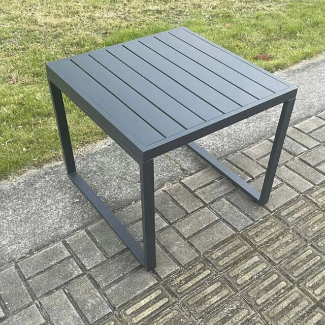 Rackhams Square Aluminium Garden Side Coffee Table for Patio, Balcony, Terrace, Swimming Pool - Dark Grey - image 1