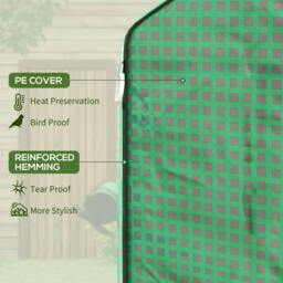Rackhams Greenhouse Cover Replacement Walk-in PE Hot House Cover with Roll-up Door and Windows, 140 x 73 x 190cm, Green - thumbnail 3