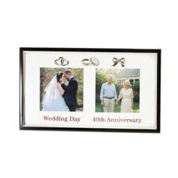 Rackhams 40th Anniversary and Wedding Day Picture Frame in Silver and Black with Icons - thumbnail 3