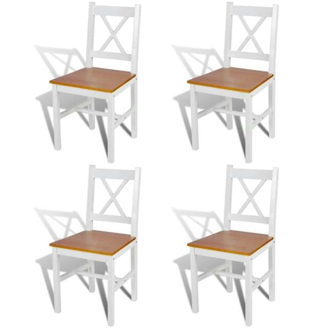 Rackhams Dining Chairs 4 pcs White Pinewood
