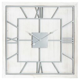 Rackhams Williston Square Wall Clock - White/Silver - 90cm x 5cm x 90cm - White/Silver - 100% Mixed - thumbnail 2