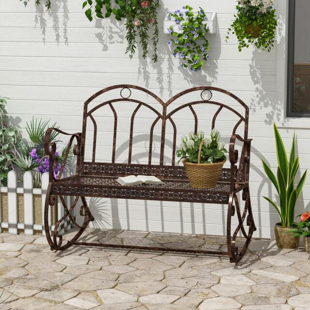 Rackhams Rocking Chair Swing Bench Loveseat Metal Bronze Garden Outdoor - image 1