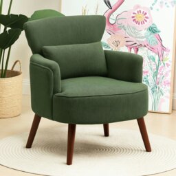 Rackhams Armchair with Padded Seat and Backrest for Living Room - Blue - Polyester - thumbnail 2