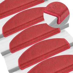 Rackhams Stair Mats 10 pcs 65x24x4 cm Bordeaux Red - thumbnail 1